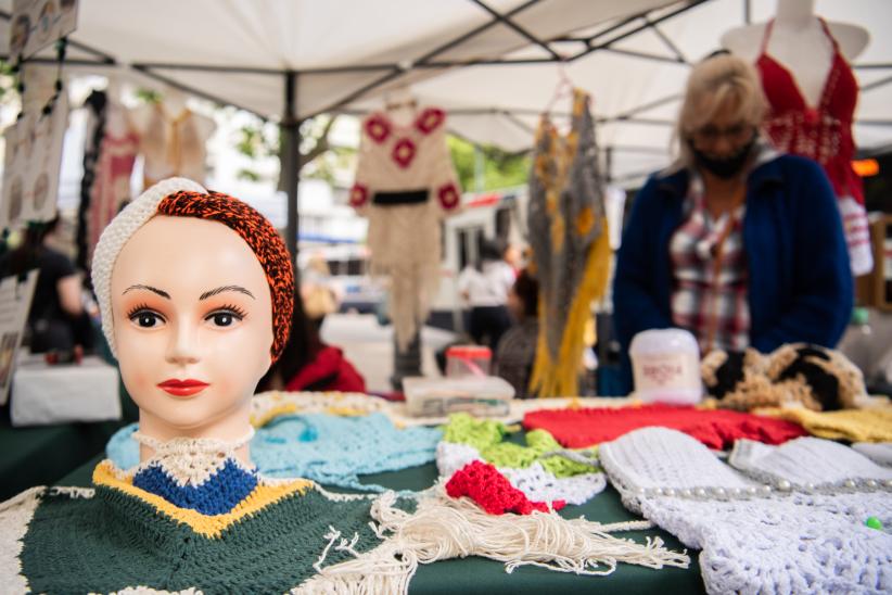Inauguración de la Feria de la Economía Social en la Plaza de Cagancha