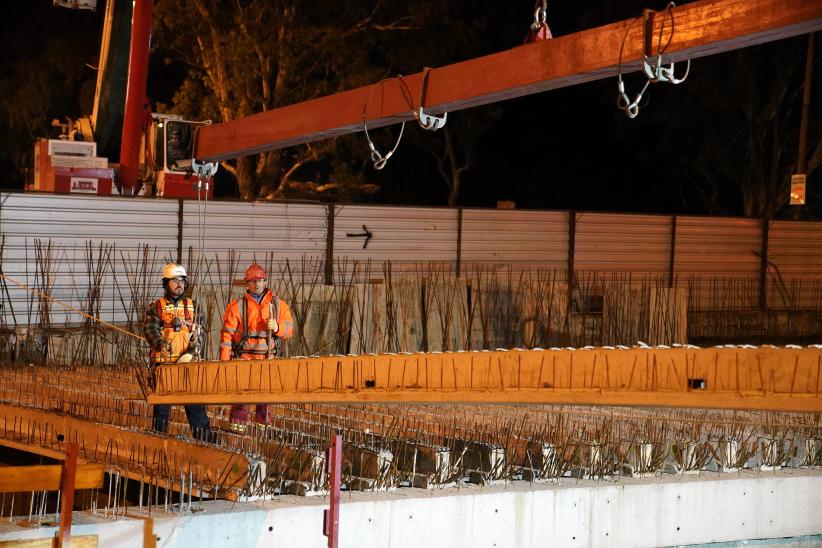 Obras para la construcción del túnel de Avenida Italia