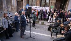 Intendente Mario Bergara, durante la inauguración de finca recuperada para colectivo "Mujeres con historias", 30 de octubre de 2025