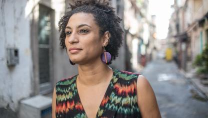 Marielle Franco en complejo de Maré, Rio de Janeiro, Brasil