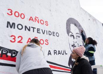 Pintada de mural de discapacidad en el marco de los 300 años de Montevideo , 14 de julio de 2023
