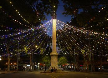 Iluminación de Carnaval en Plaza Cagancha