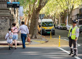 Acciones de seguridad vial en la escuela Nº 4 Artigas, 06 de marzo de 2023