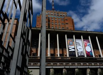 Fachada de la intendencia por los 300 años de Montevideo