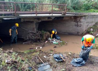 Cuadrillas de trabajo en zonas afectadas por temporal 