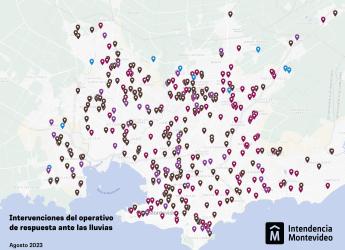 Mapa de calor, operativo lluvia